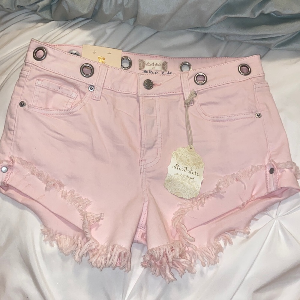 light pink cutoff jean shorts size 28-Alter’d State